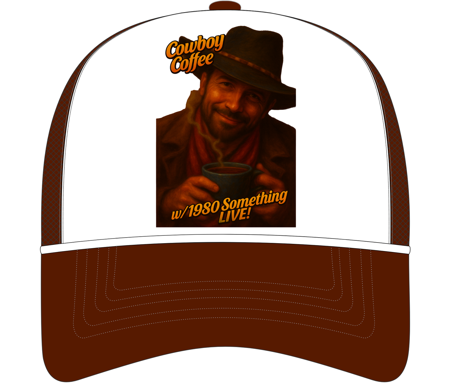 Cowboy Coffee 1980 Something LIVE! Retro Trucker Hat | GenXEr & Things