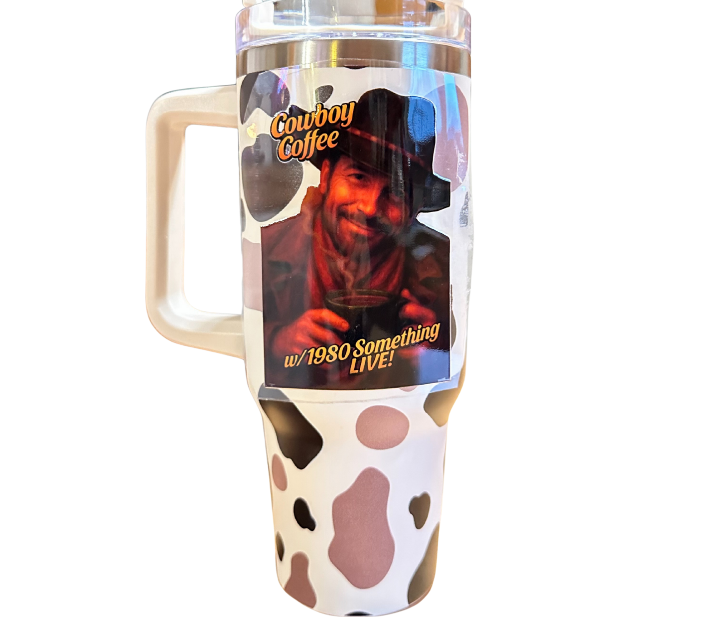 Cowboy Coffee Tumbler - LIMITED EDITION 1980 Something LIVE! Retro Cowboy Drinkware | Western Coffee Tumbler