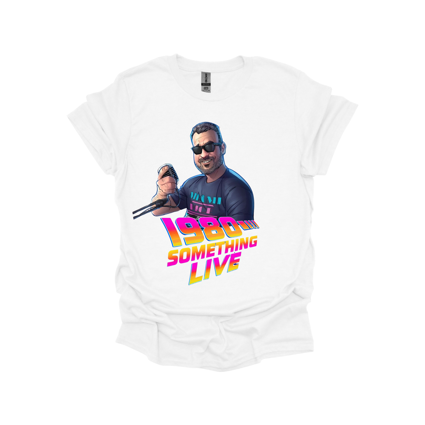 1980 Something LIVE! T-shirt – Classic Gen X Cool with Retro Neon Energy