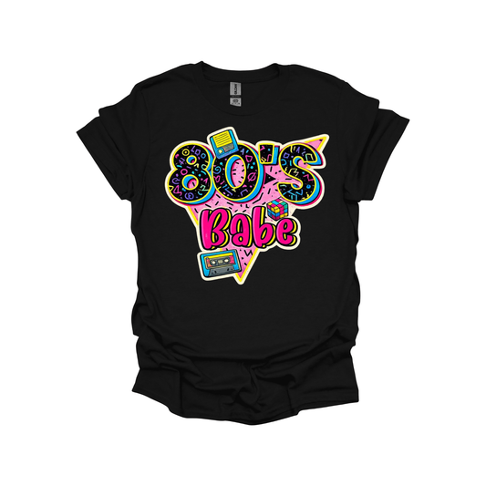 80’s Babe Retro Graphic T-Shirt or Sweatshirt – Neon Throwback Vibes for Gen X & 1980s Lovers