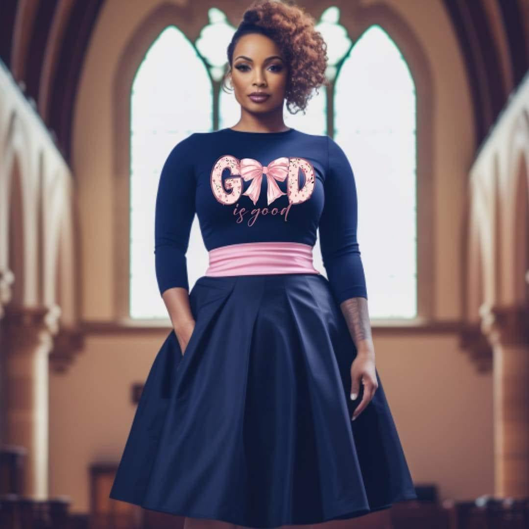 God Is Good Ribbon Graphic T-shirt