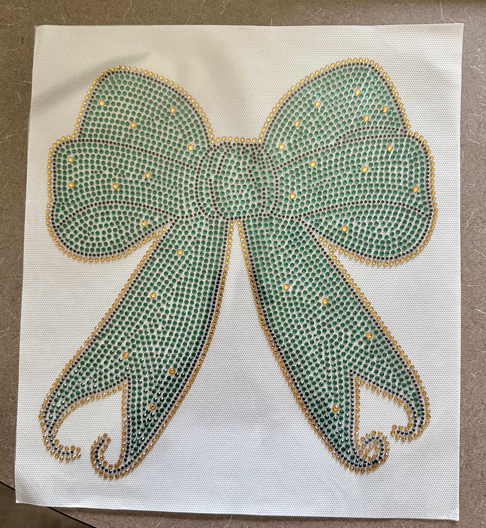 Green Bow Sweatshirt Rhinestone Graphic T-shirt Design