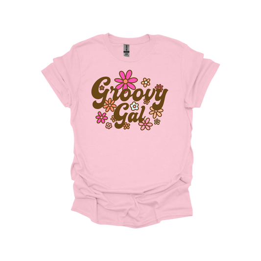 Groovy Gal Retro Floral Graphic T or Sweatshirt – Vintage 70s Vibes