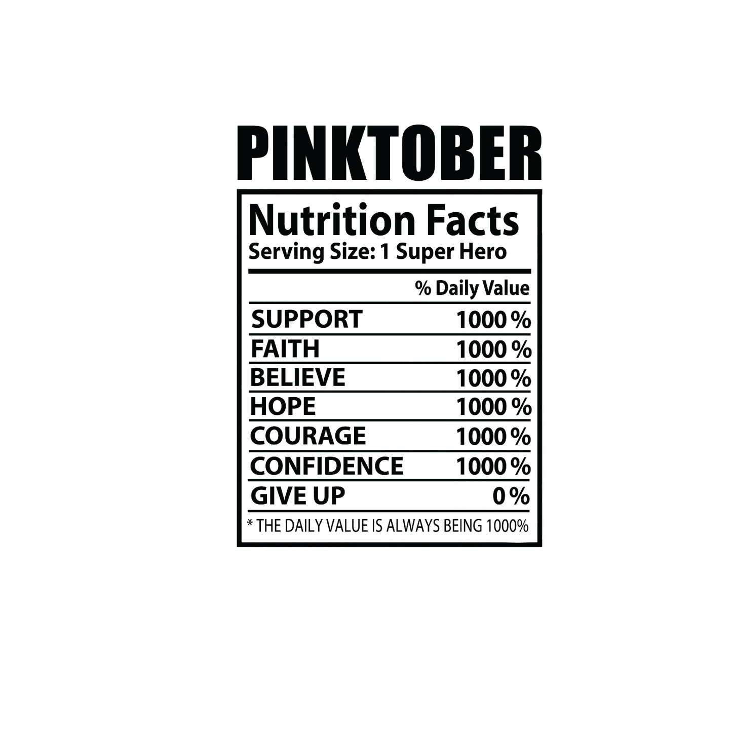 Pinktober Nutrition Facts T-shirt for Breast Cancer Awareness