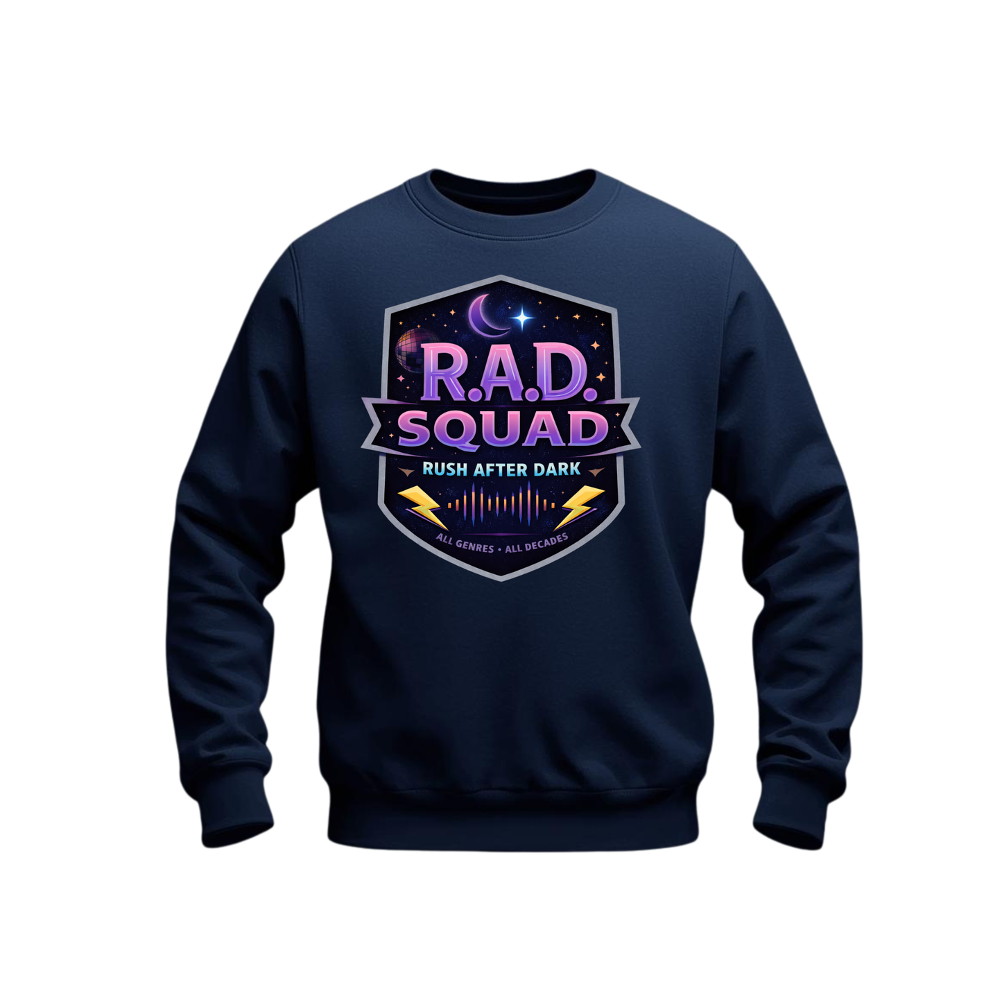 R.A.D. Squad | Rush After Dark Retro Music Sweatshirt