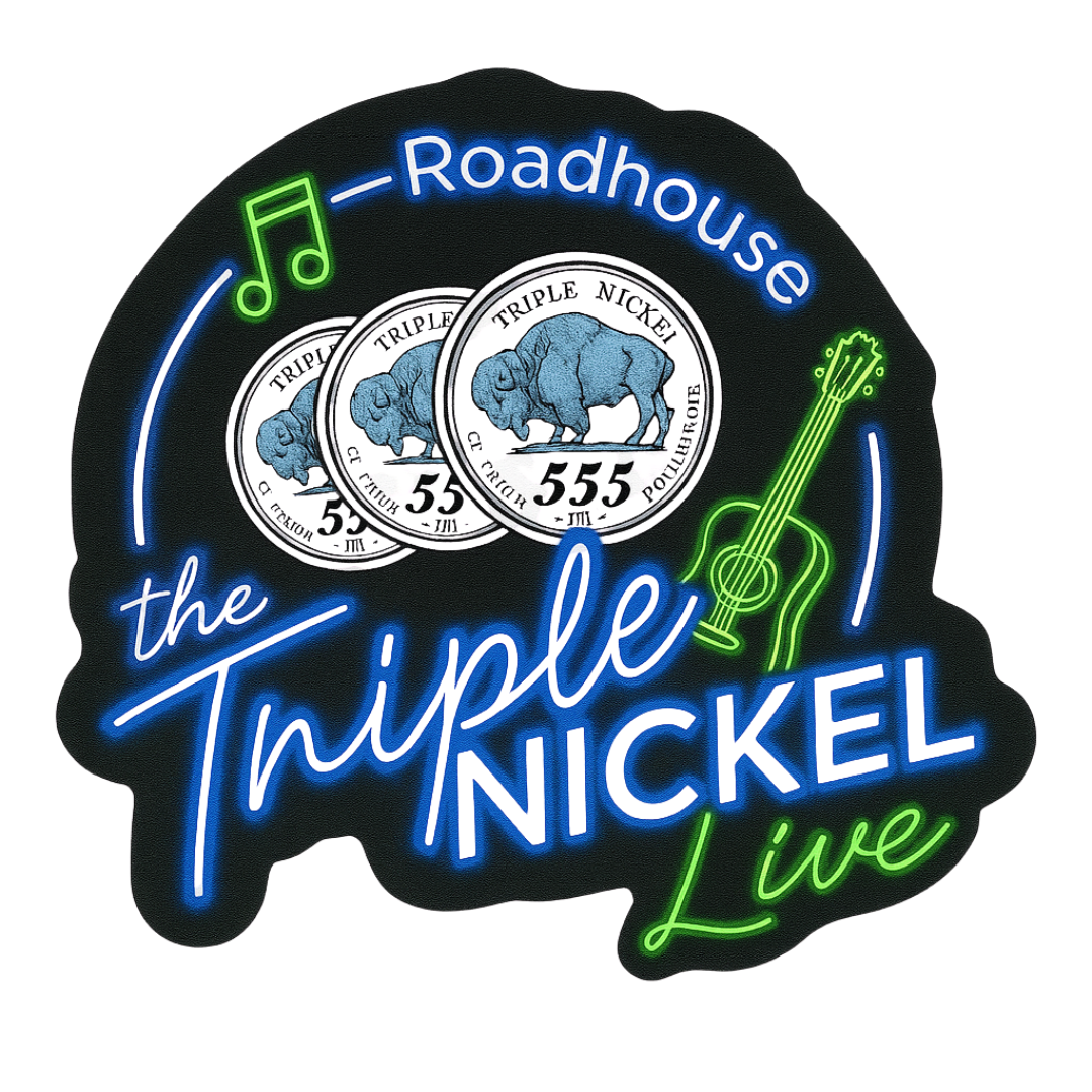 Triple Nickel Roadhouse Live Neon Sticker | Live Music Roadhouse Merch