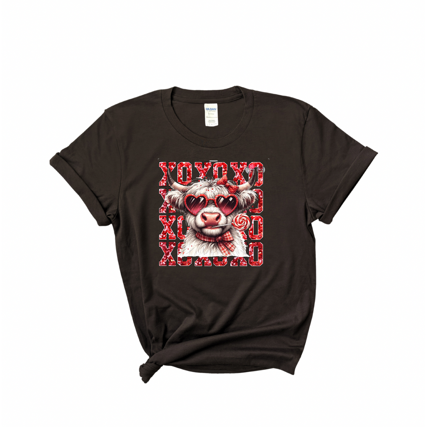 XOXO Valentines Cow Graphic T-shirt or Sweatshirt