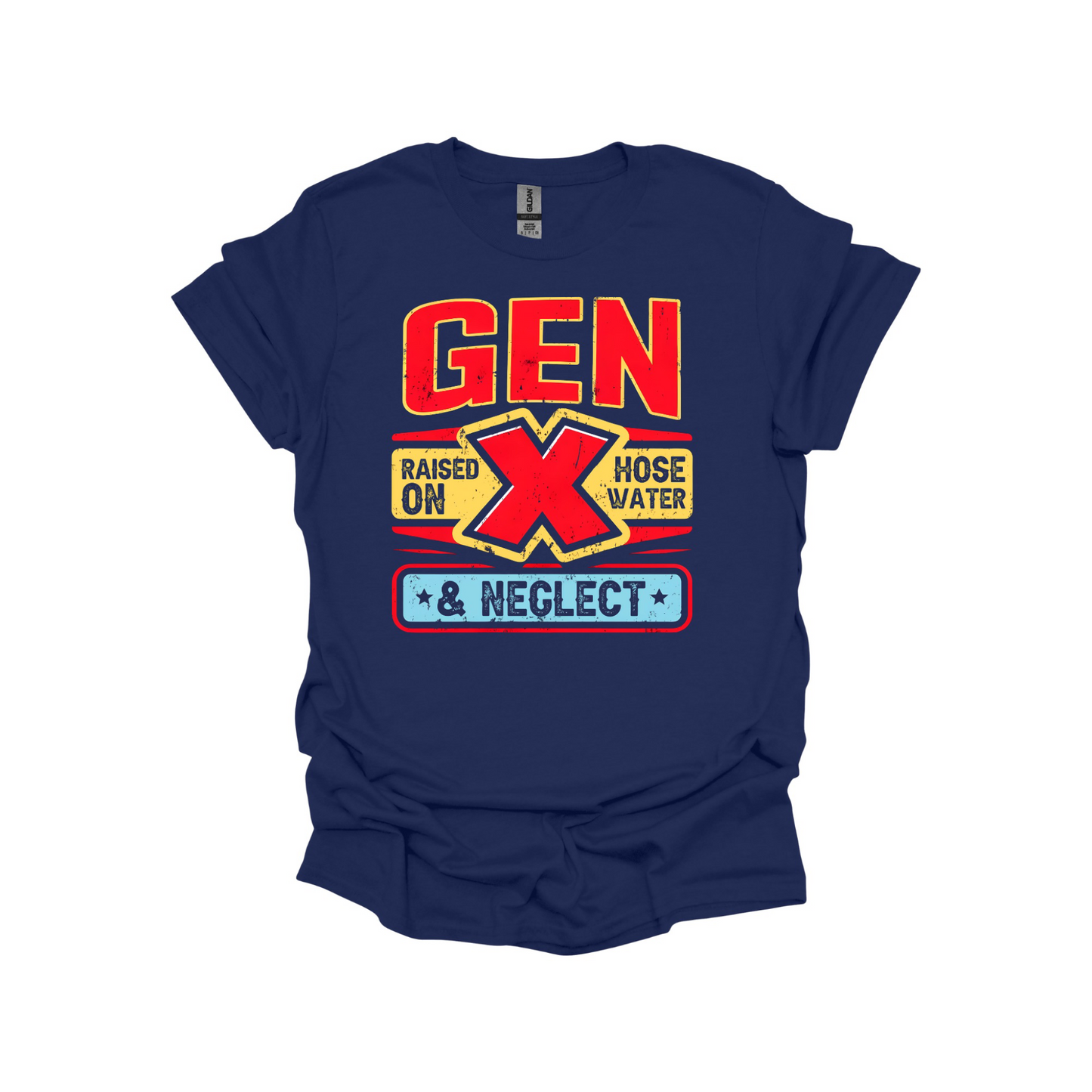 GEN X Raised on Hose Water & Neglect Hat & T-Shirt Combo | Vintage Bold Graphic Set for Proud Generation Xers