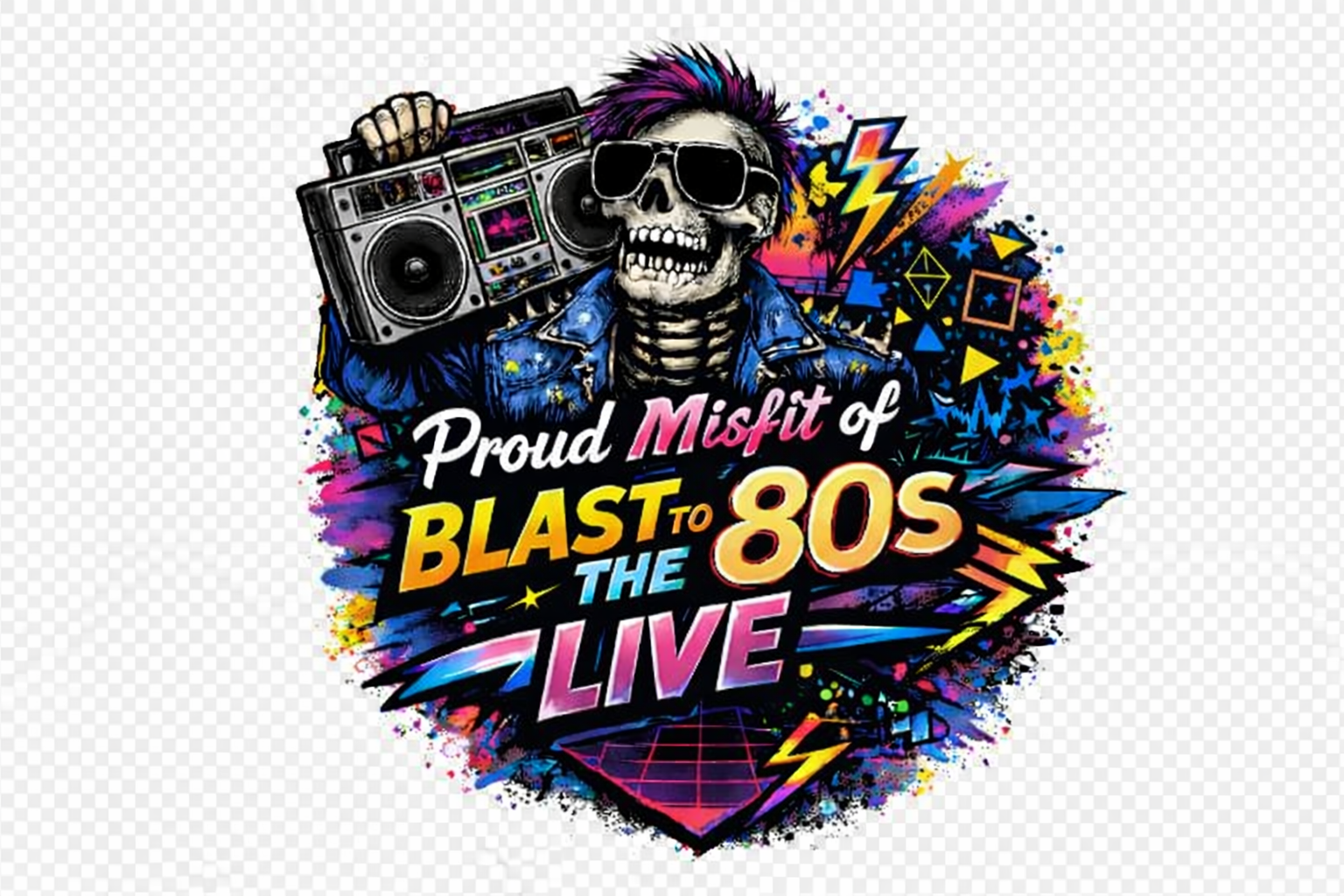 Blast to the 80s Live Stickers | Retro Radio, Music & Neon Nostalgia Decals
