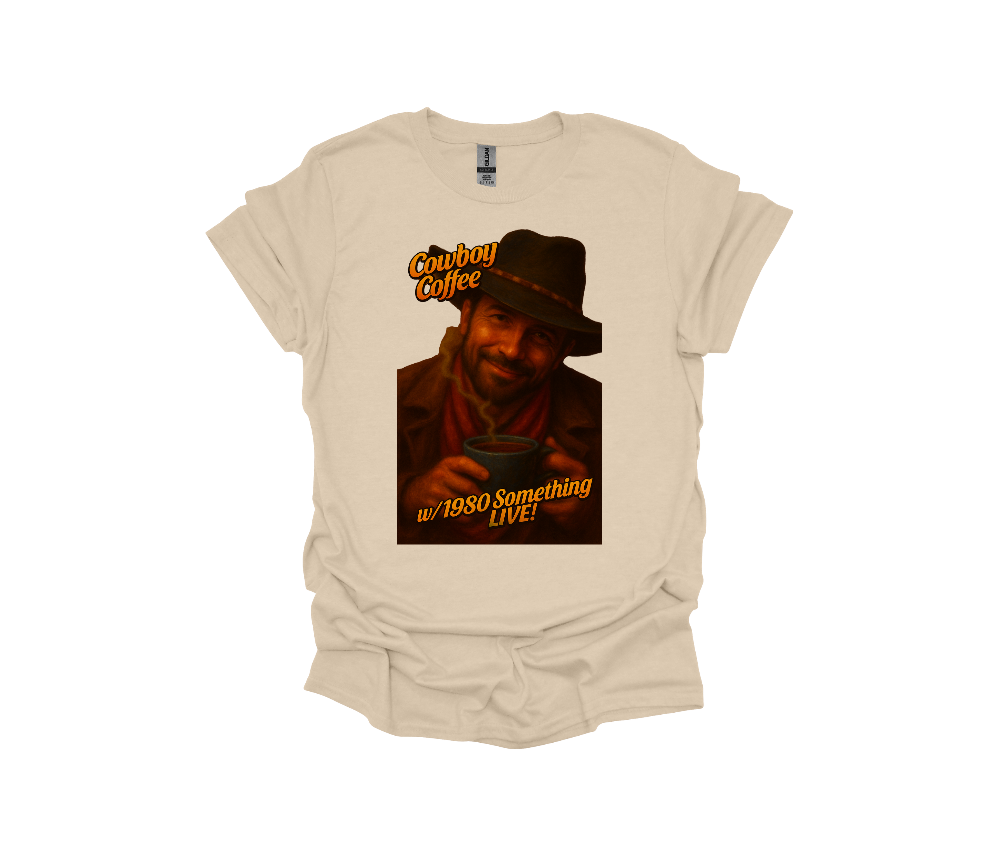Cowboy Coffee 1980 Something LIVE! Retro Gen X T-shirt | GenXEr & Things