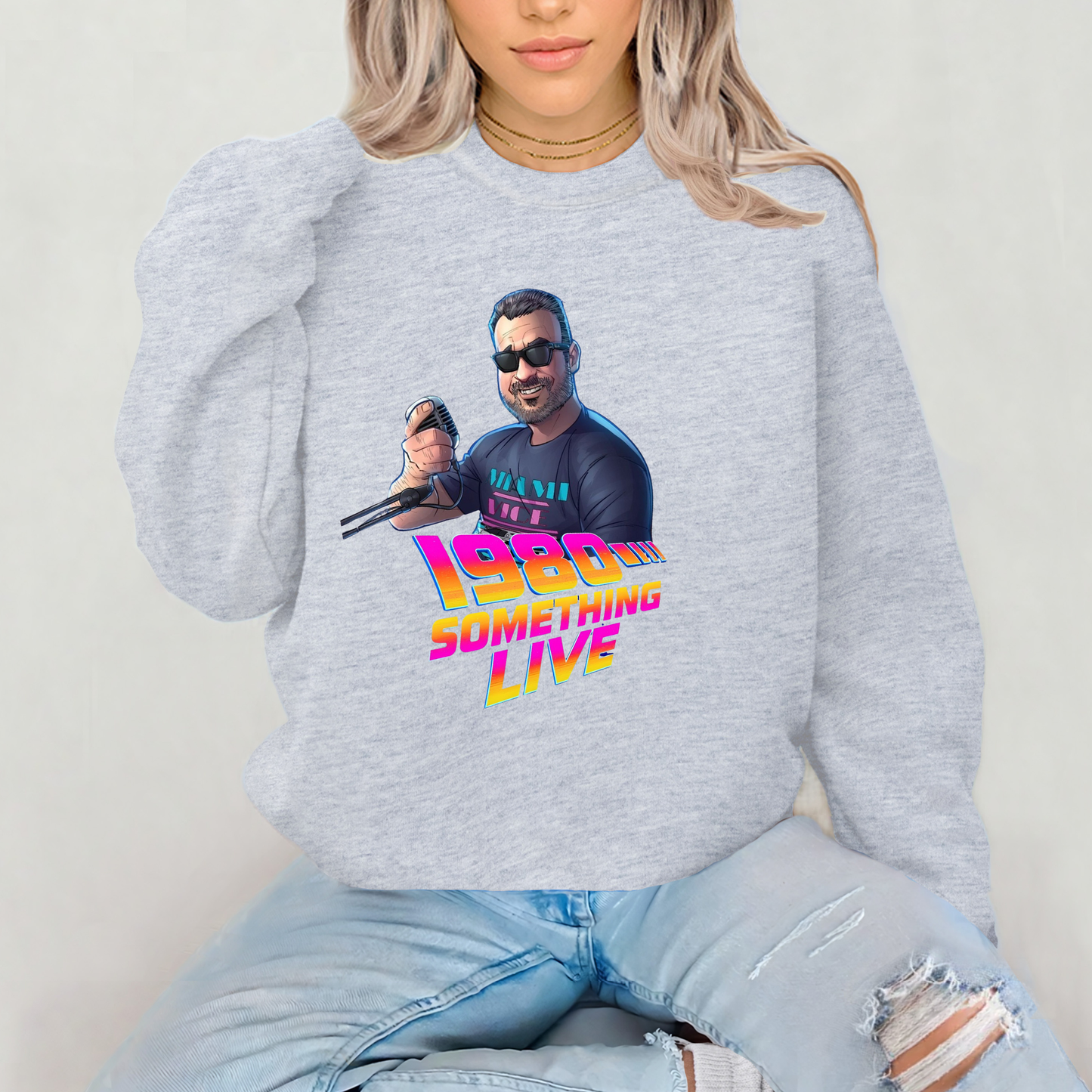 1980 Something LIVE! Hoodie – Classic Gen X Cool with Retro Neon Energy