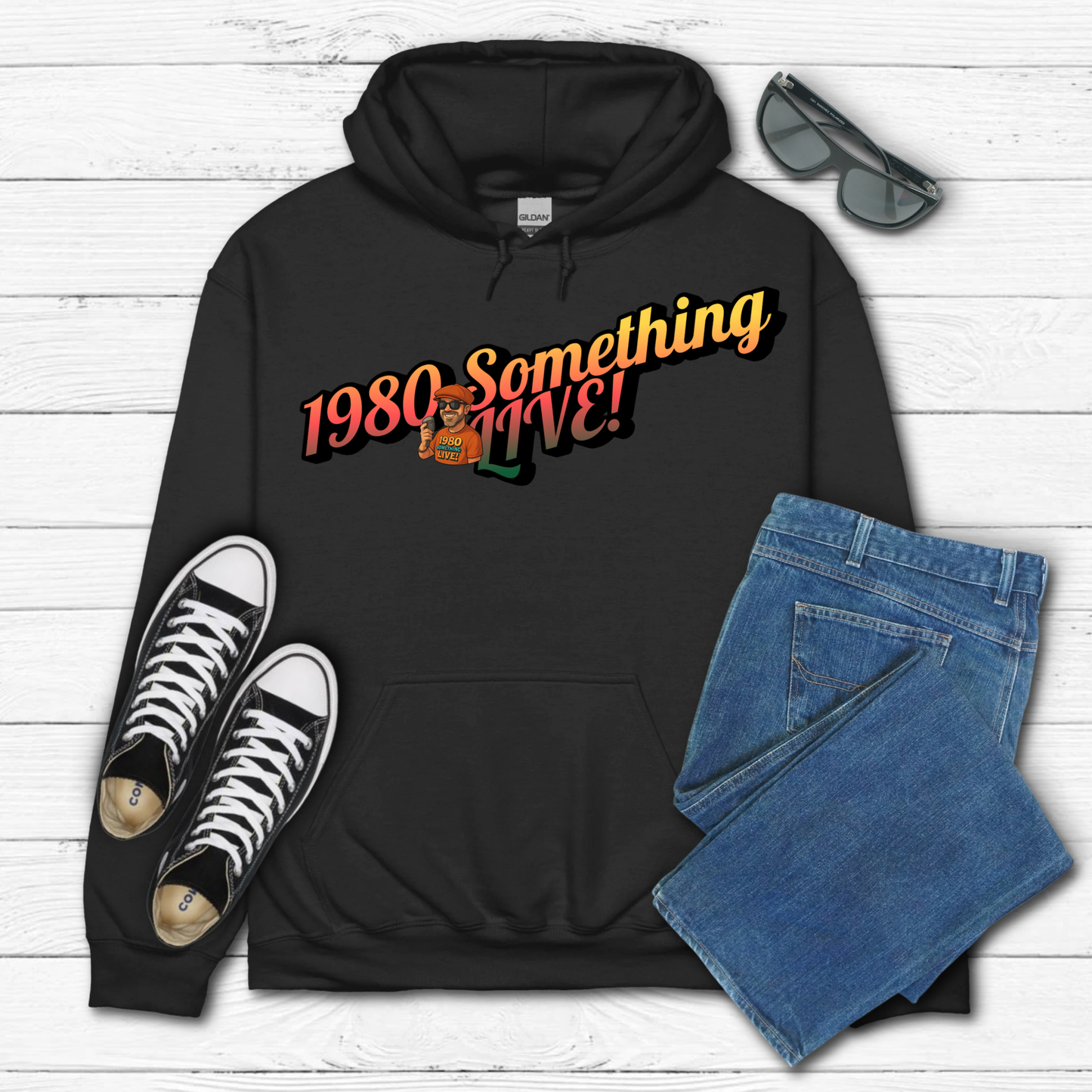 1980 Something LIVE! Retro Hoodie – Bold Gen X Energy You Can Wear