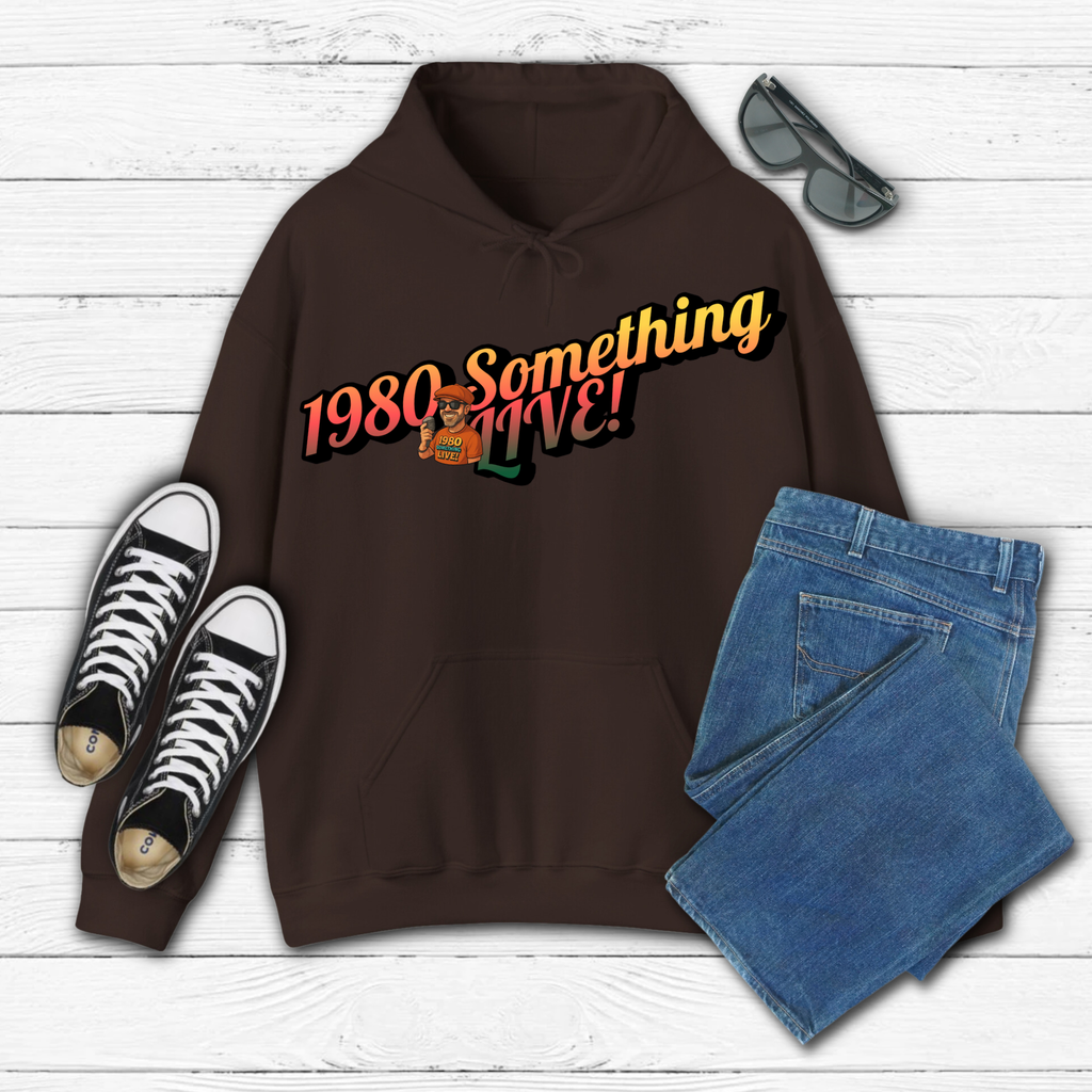 1980 Something LIVE! Retro Hoodie | Bold Gen X Energy You Can Wear