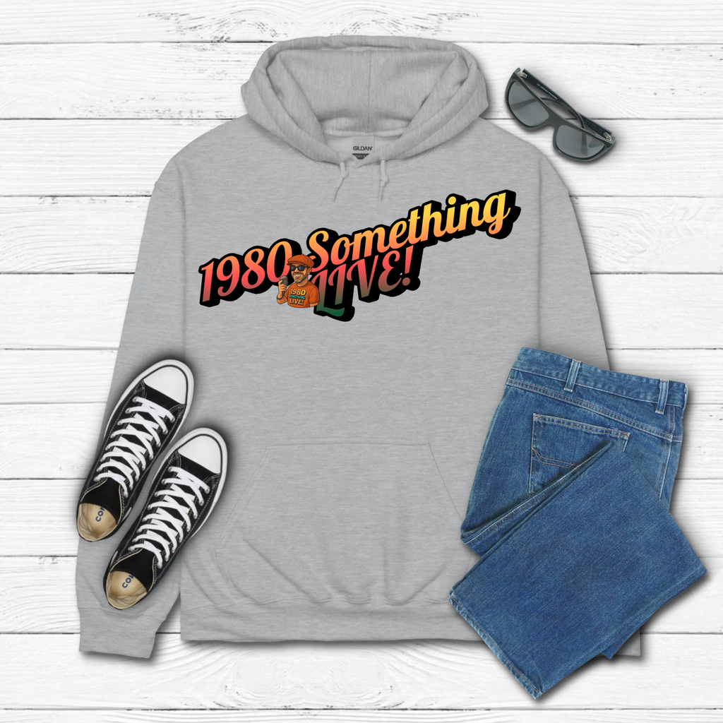 1980 Something LIVE! Retro Hoodie | Bold Gen X Energy You Can Wear