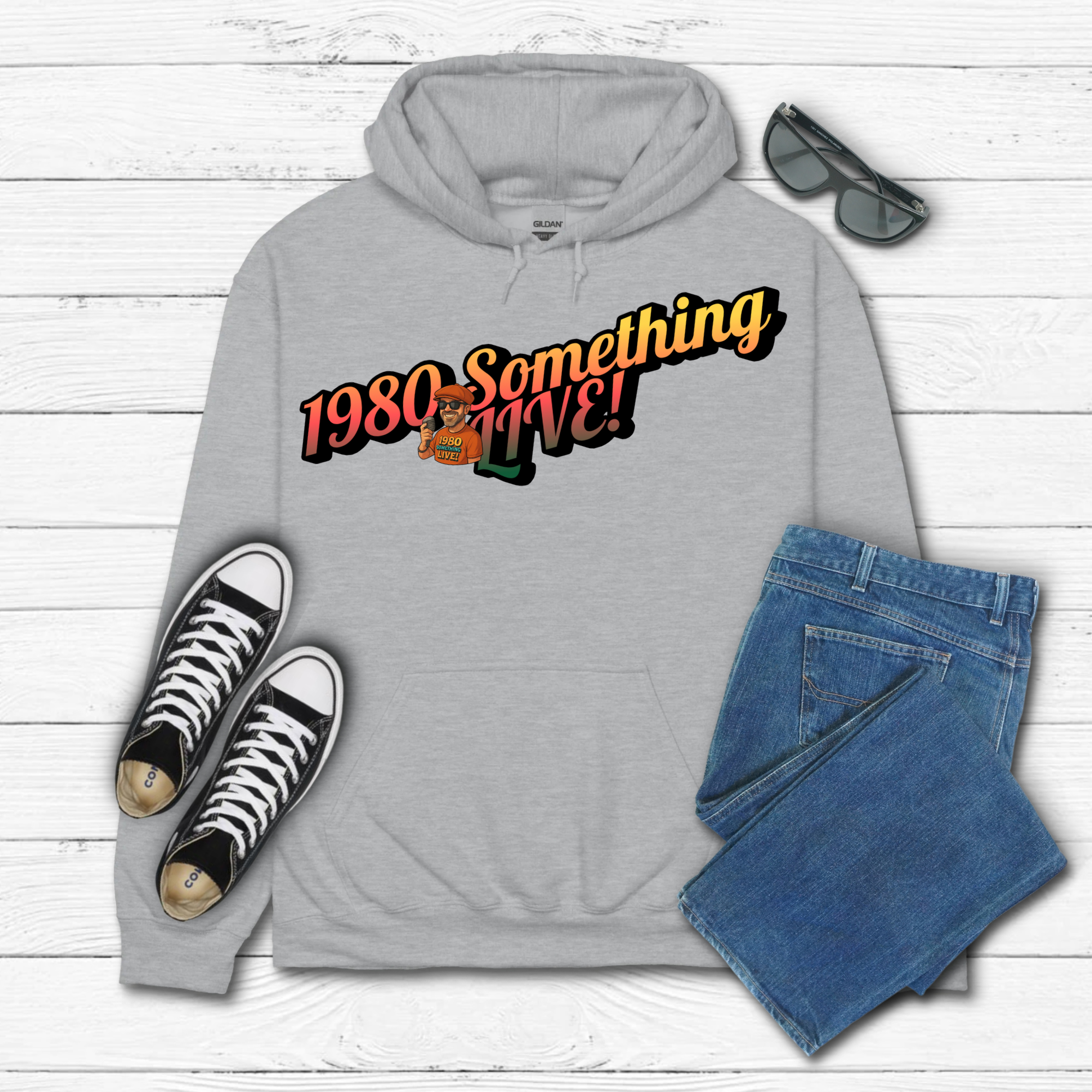 1980 Something LIVE! Retro Hoodie | Bold Gen X Energy You Can Wear