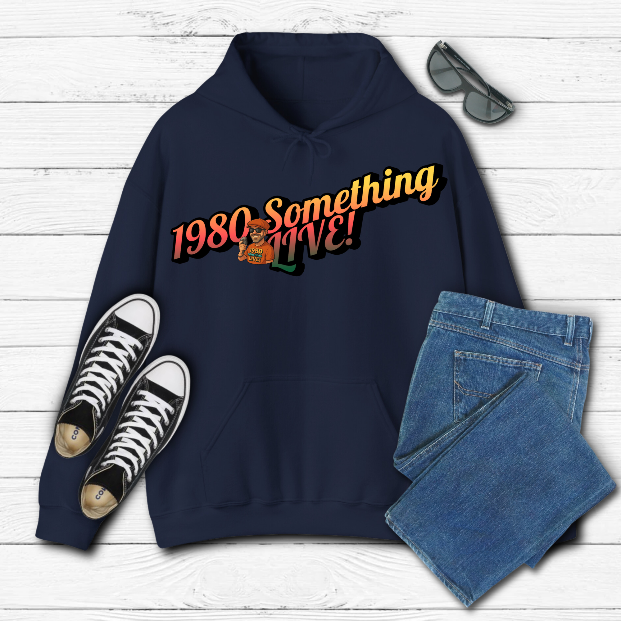 1980 Something LIVE! Retro Hoodie | Bold Gen X Energy You Can Wear