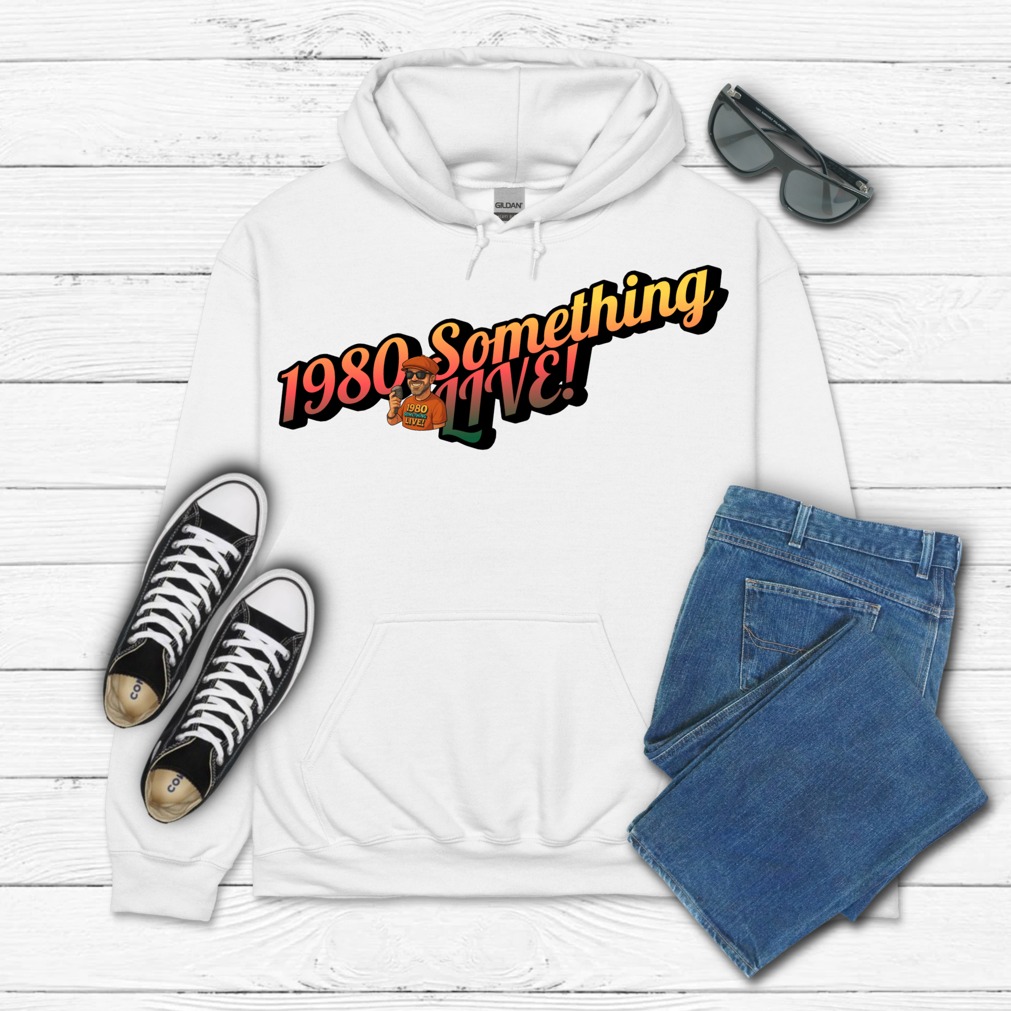 1980 Something LIVE! Retro Hoodie | Bold Gen X Energy You Can Wear