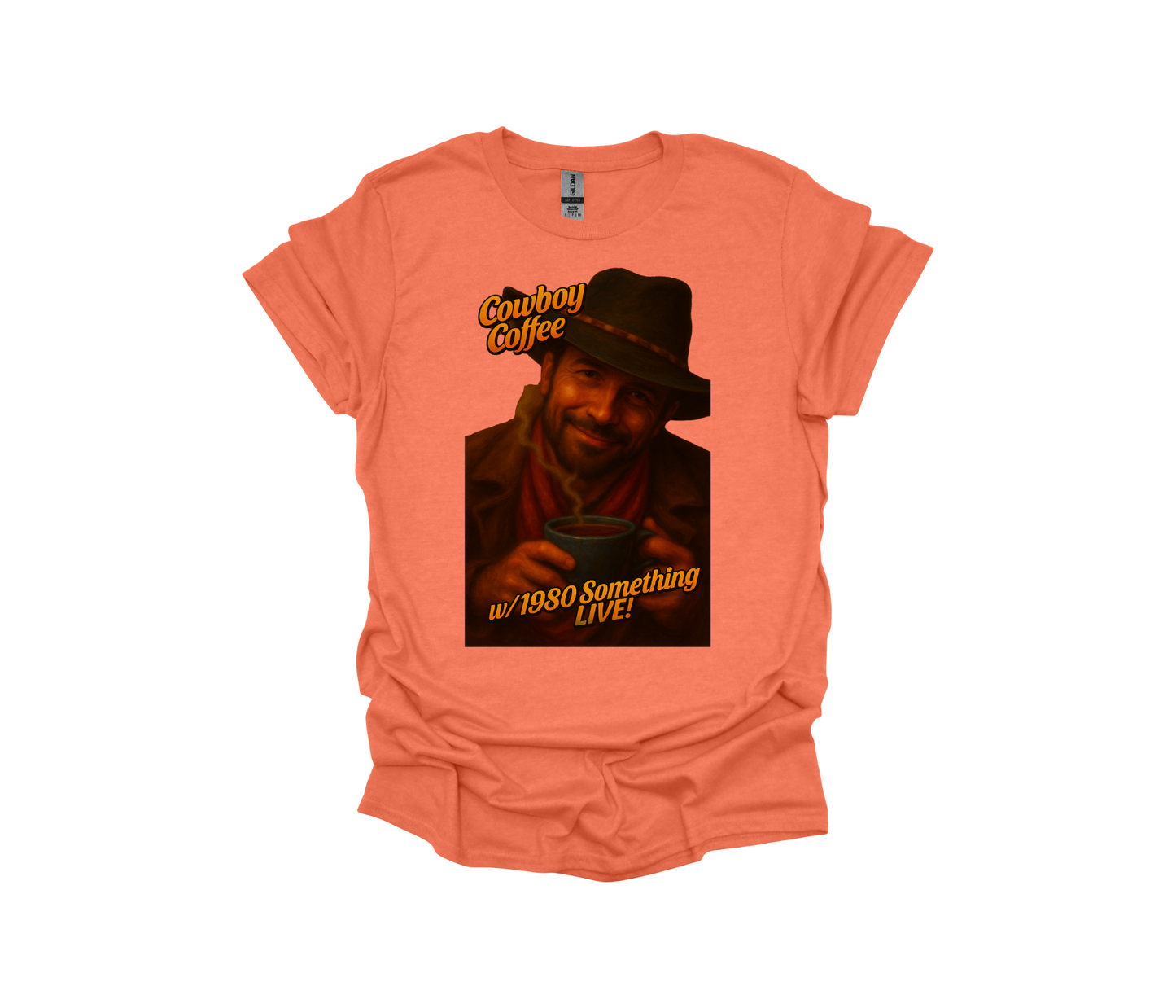 Cowboy Coffee 1980 Something LIVE! Retro Gen X T-shirt | GenXEr & Things
