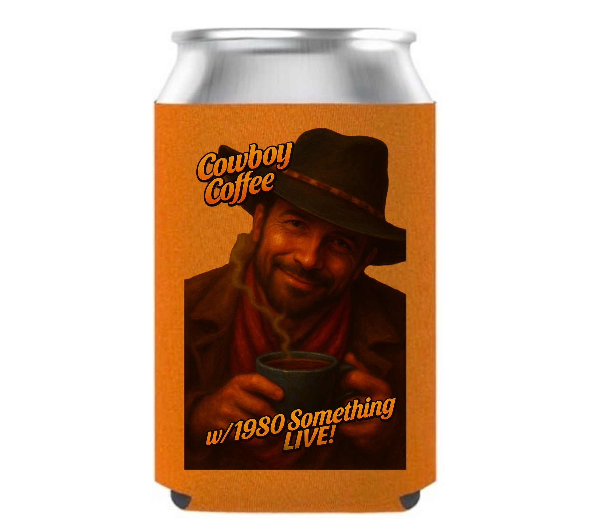 Cowboy Coffee 1980 Something LIVE! Retro Koozie | GenXEr & Things