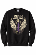 Rush After Dark Vintage Rock Graphic Crewneck – Winged Guitar Design