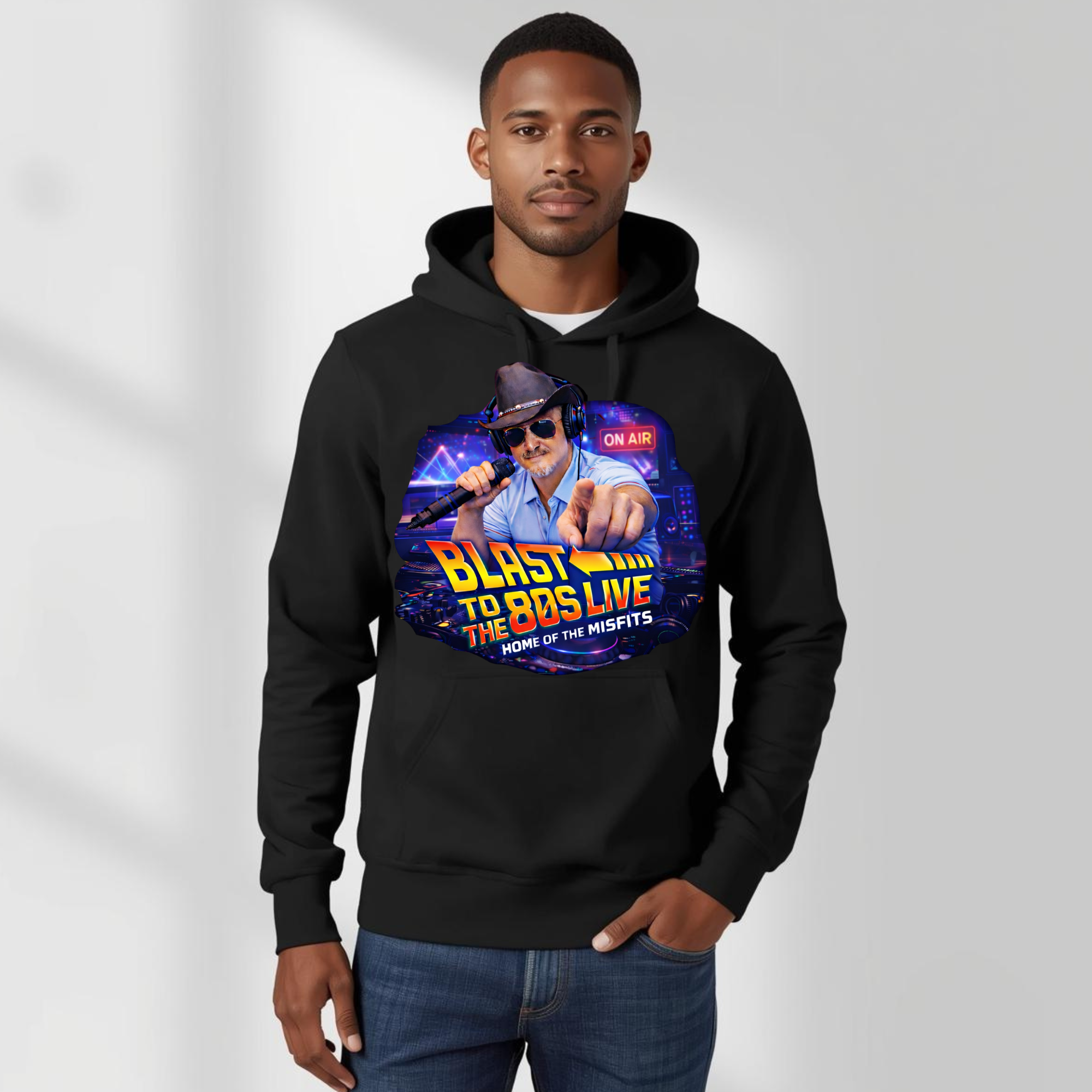 Blast to the 80s LIVE Hoodie | Retro Radio Host Design | 80s Nostalgia Apparel