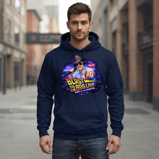 Blast to the 80s LIVE Hoodie | Retro Radio Host Design | 80s Nostalgia Apparel