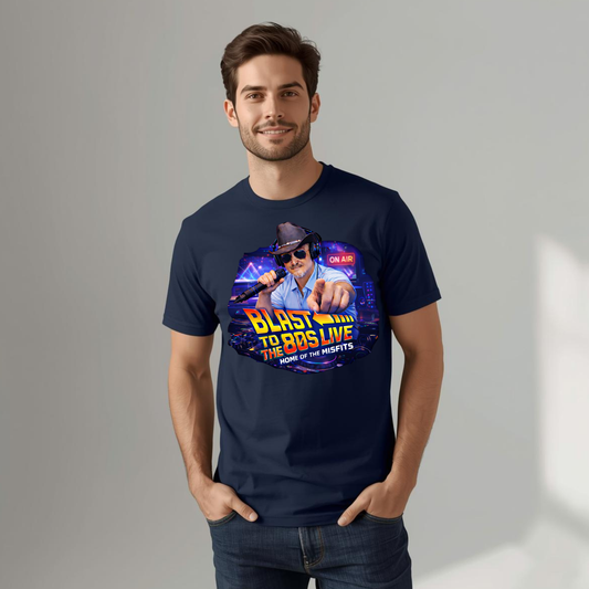 Blast to the 80s LIVE T-shirt| Retro Radio Host Design | 80s Nostalgia Apparel