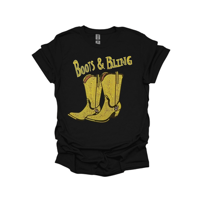 Boots & Bling Western Graphic T-Shirt – Country Style Rhinestone Tee