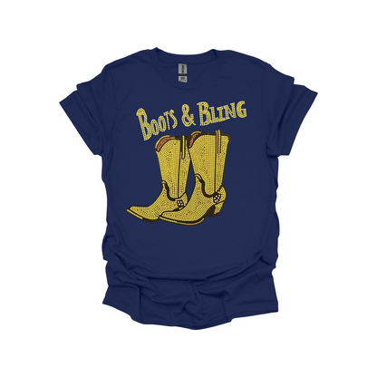 Boots & Bling Western Graphic T-Shirt – Country Style Rhinestone Tee