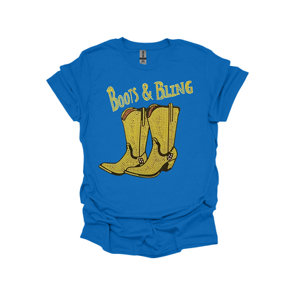 Boots & Bling Western Graphic T-Shirt – Country Style Rhinestone Tee