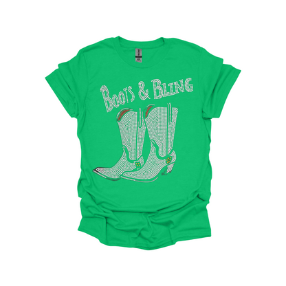 Boots & Bling Western Graphic T-Shirt – Country Style Rhinestone Tee