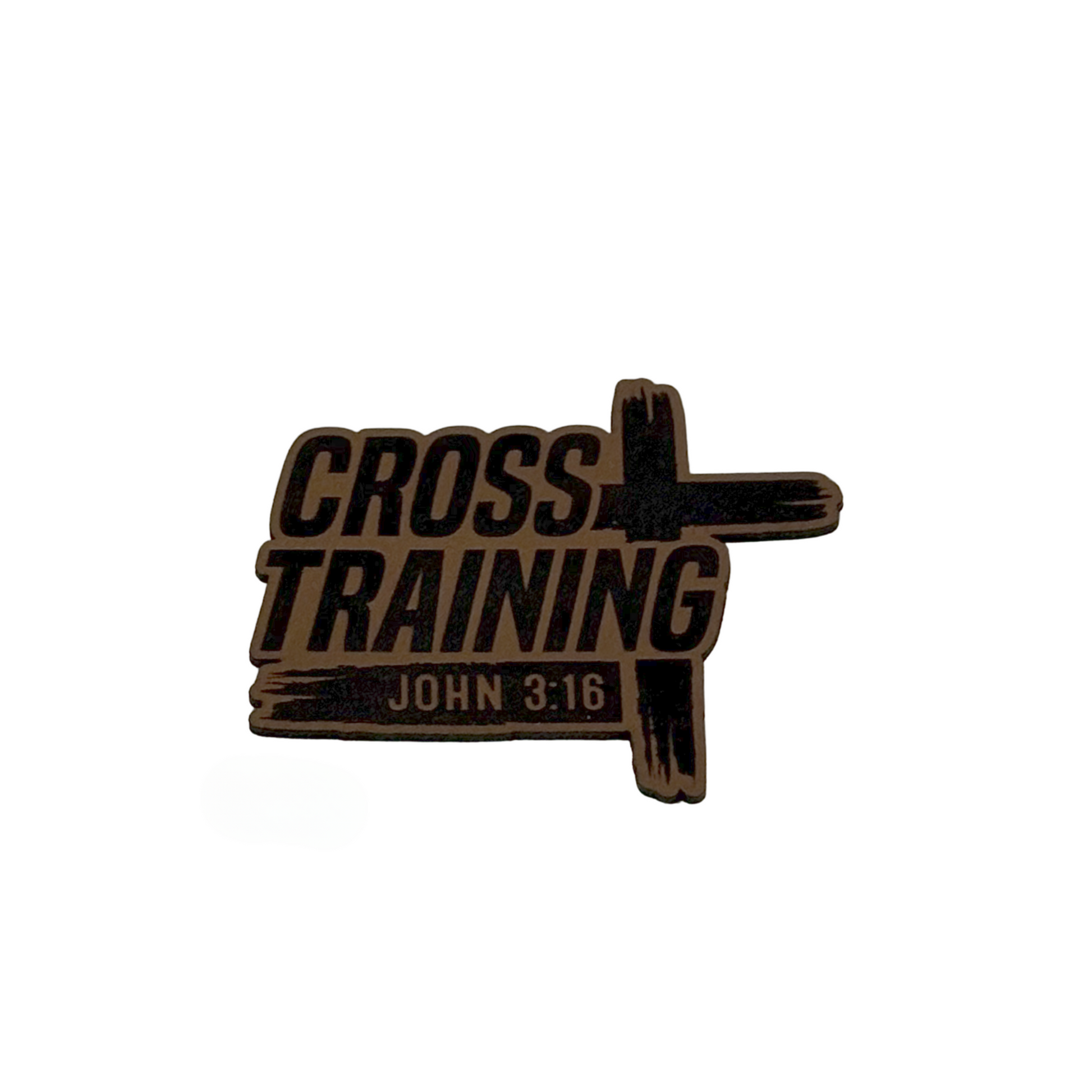Cross Training Hat – Leather Patch Faith Cap (John 3:16)
