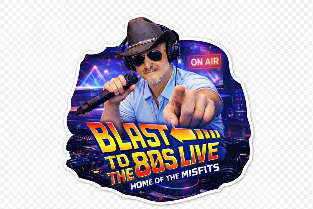Blast to the 80s Live Stickers | Retro Radio, Music & Neon Nostalgia Decals