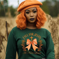 Fall For Jesus He Never Leaves Sweatshirt