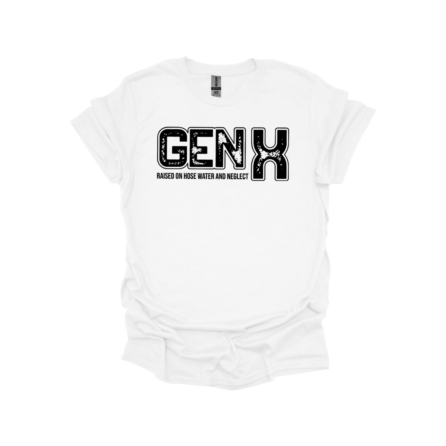 GEN X T-Shirt – Raised on Hose Water and Neglect | Funny Vintage Gen X Tee