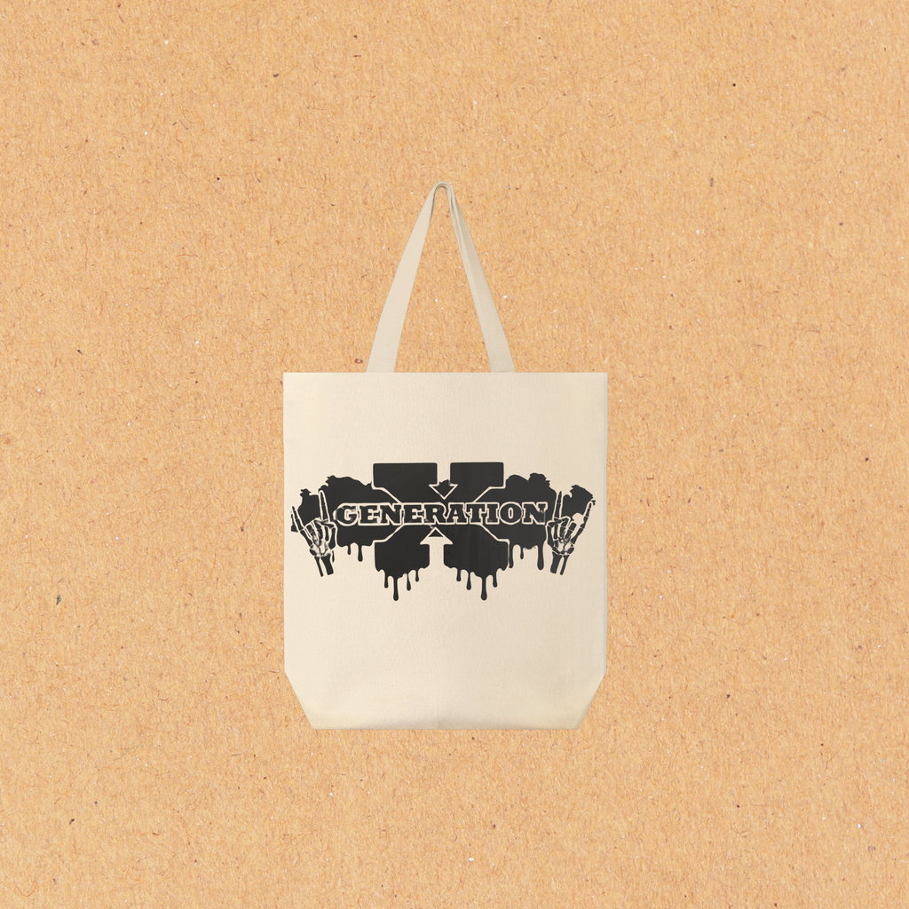 Edgy Generation X Tote Bag – Grunge Rock Style, Retro Gen X Canvas Bag for Everyday Use