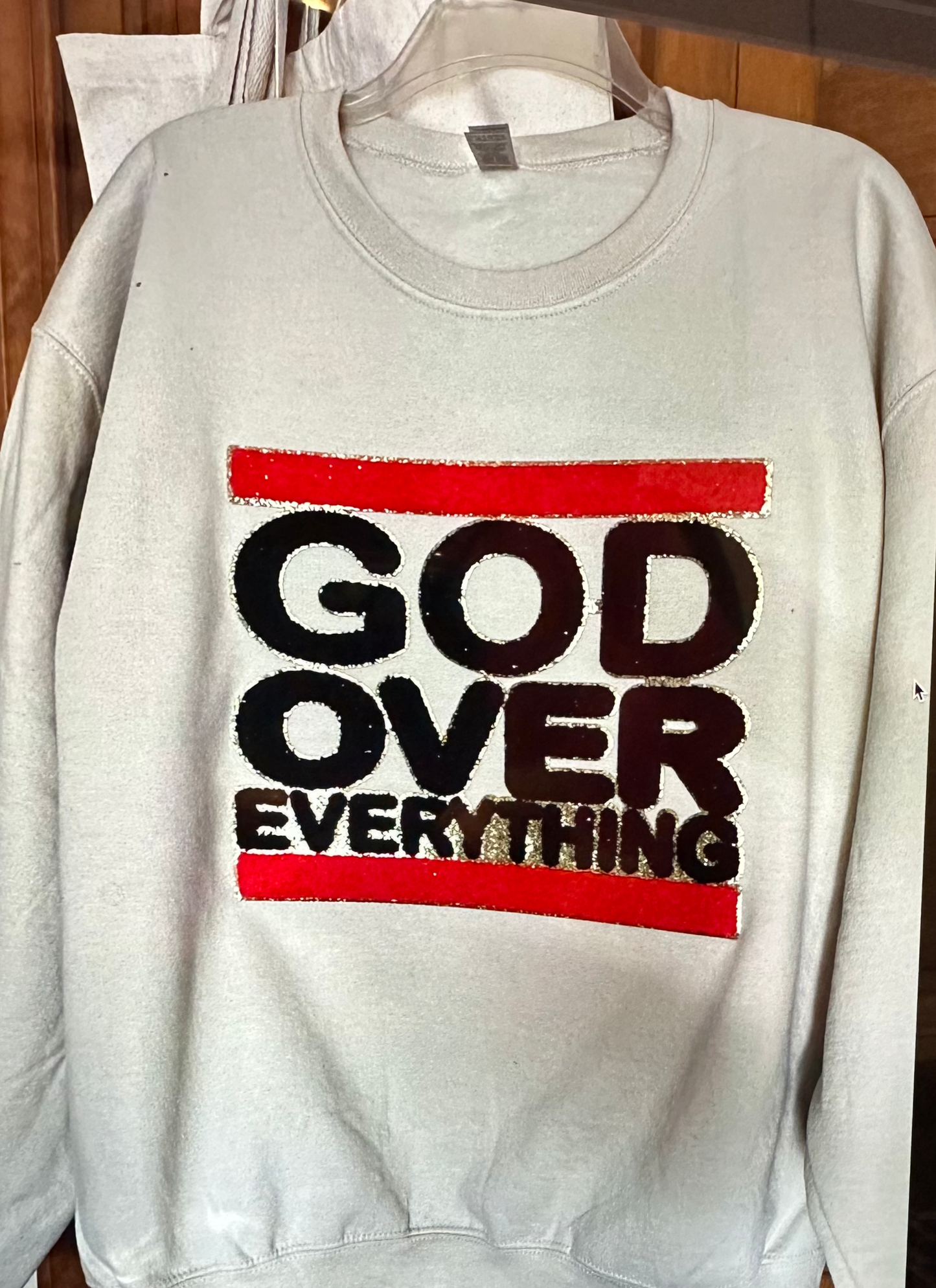 God Over Everything Chenille Patch Sweatshirt