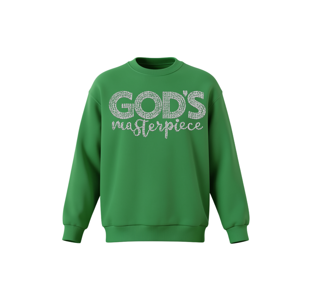 God's Masterpiece in Rhinestone Design Sweatshirt