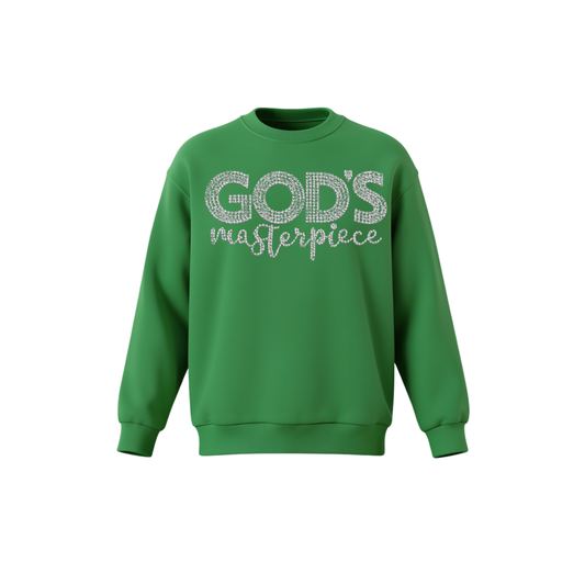 God's Masterpiece in Rhinestone Design Sweatshirt