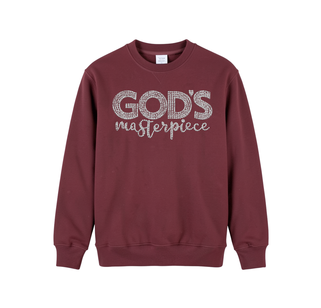 God's Masterpiece in Rhinestone Design Sweatshirt