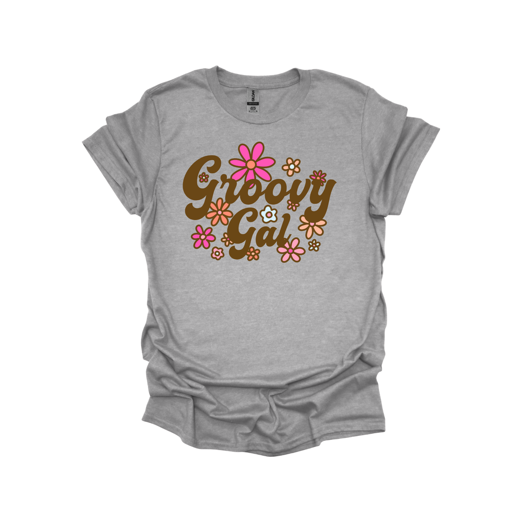 Groovy Gal Retro Floral Graphic T or Sweatshirt – Vintage 70s Vibes