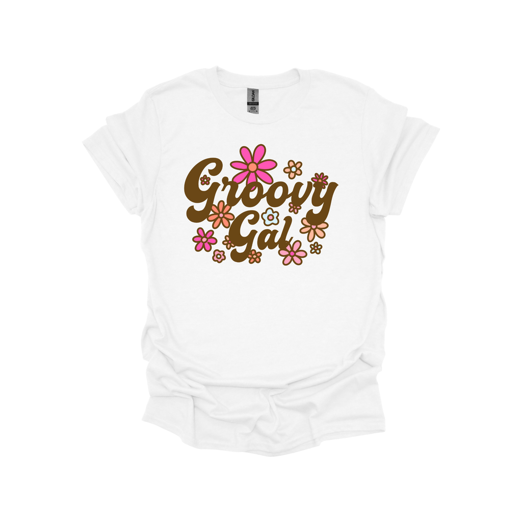 Groovy Gal Retro Floral Graphic T or Sweatshirt – Vintage 70s Vibes