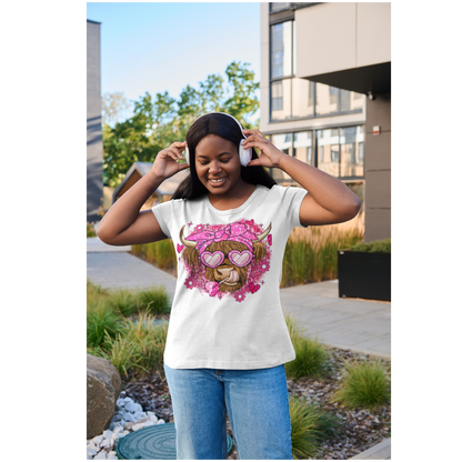 Highland Cow with Pink Sunglasses T-shirt