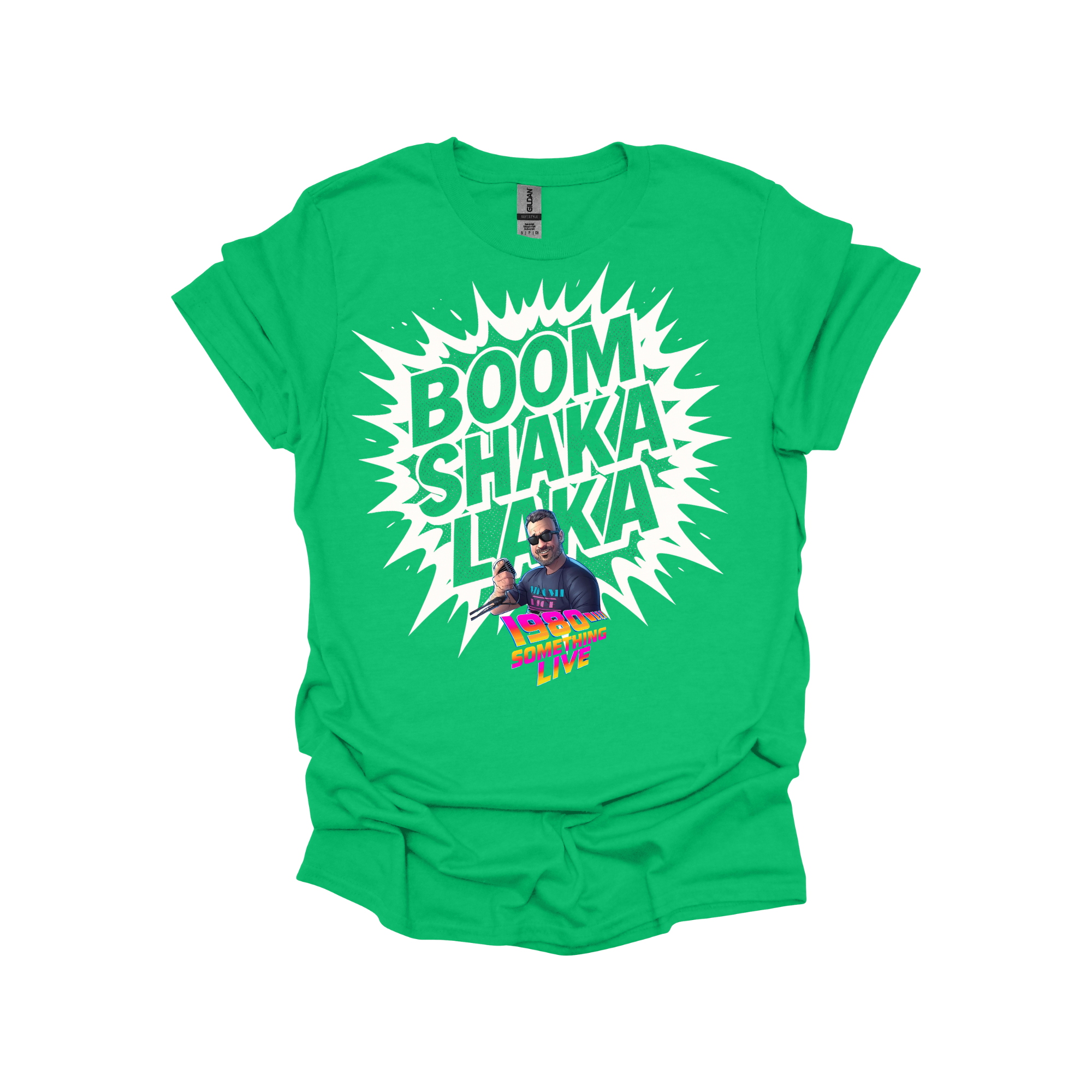 BOOM SHAKA LAKA T-shirt – Retro Gen X Energy with 1980 Something LIVE! Flair