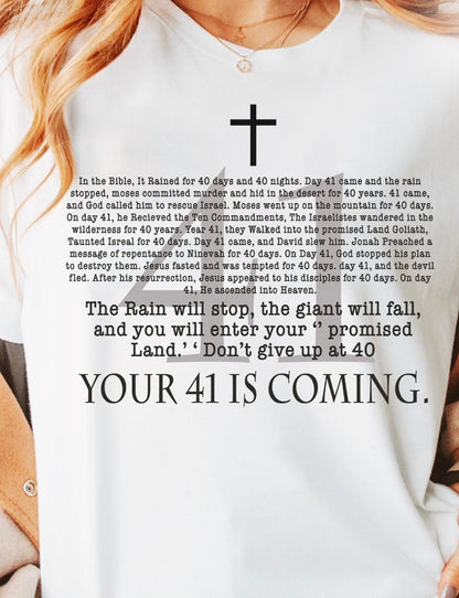 Your 41 Is Coming – Faith Over Fear T or Graphic Statement Sweatshirt