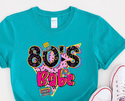 80’s Babe Retro Graphic T-Shirt or Sweatshirt – Neon Throwback Vibes for Gen X & 1980s Lovers