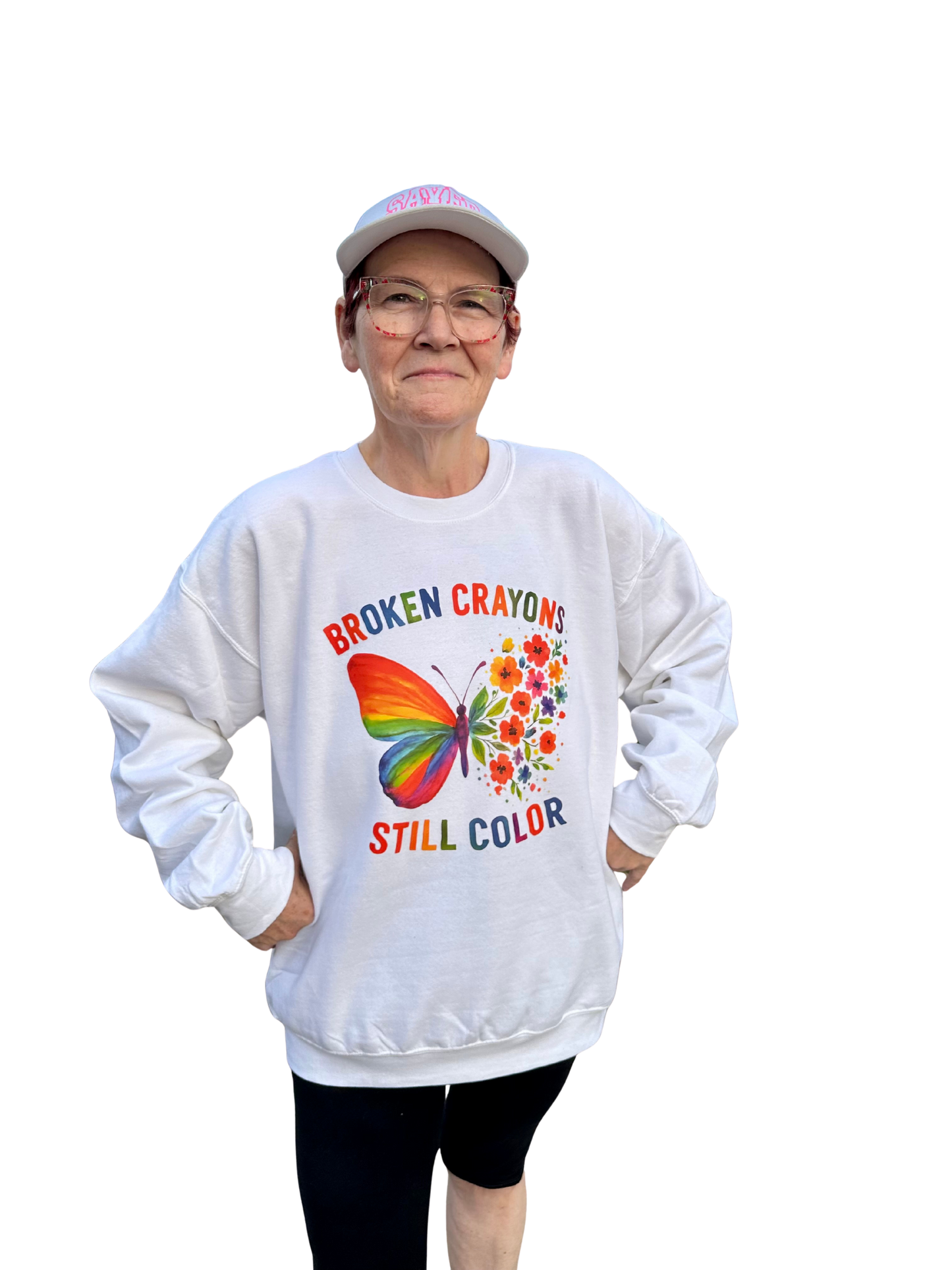 Broken Crayons Still Color Inspirational Butterfly & Flower T-shirt or Sweatshirt