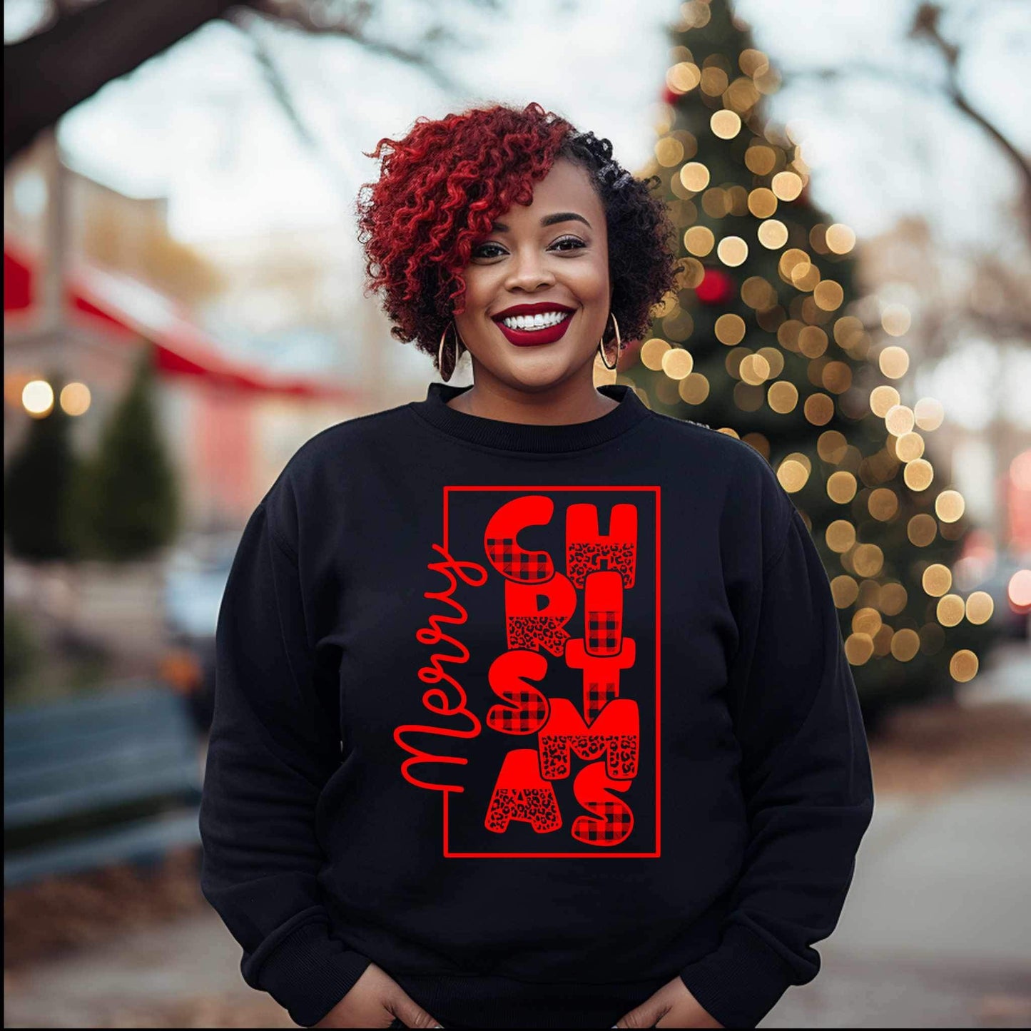 Merry Christmas Buffalo Design Sweatshirt