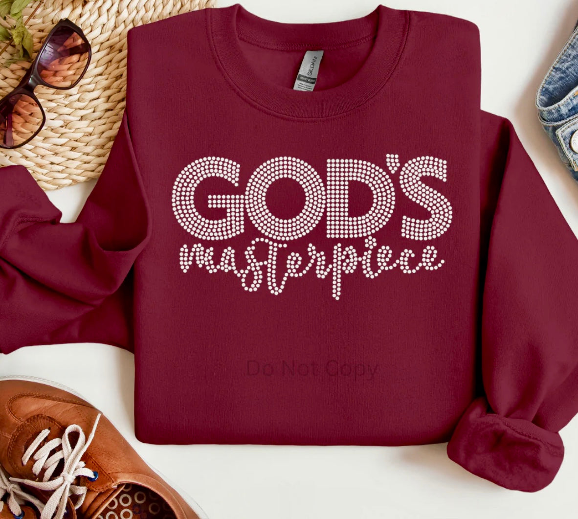 God's Masterpiece in Rhinestone Design Sweatshirt