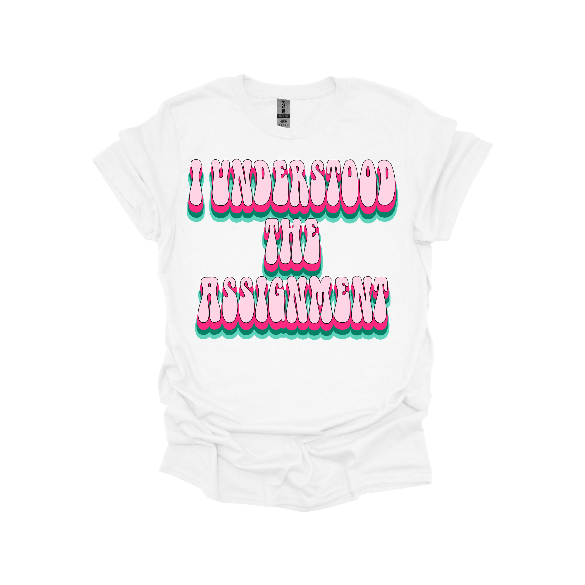 I Understood The Assignment Retro Bubble Letter Sweatshirt or T-Shirt – Trendy Confidence Statement Apparel